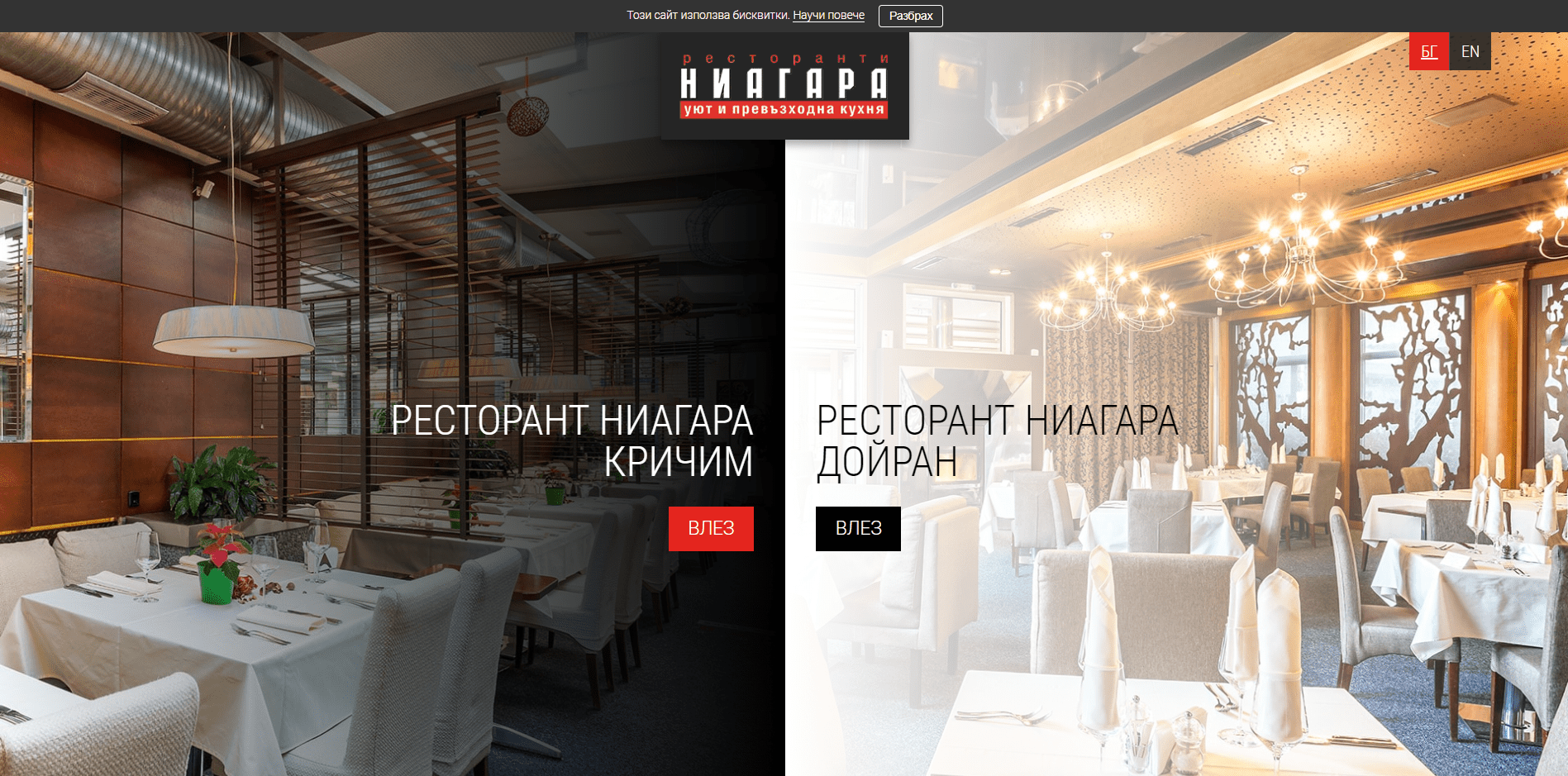 Niagara restaurant Sofia website development