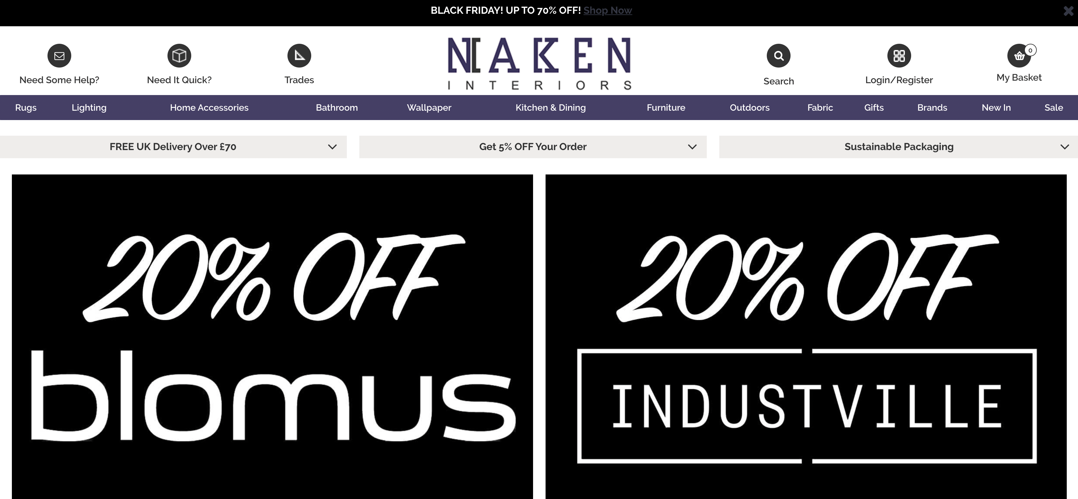 Naken Interiors  UK web e-commerce store